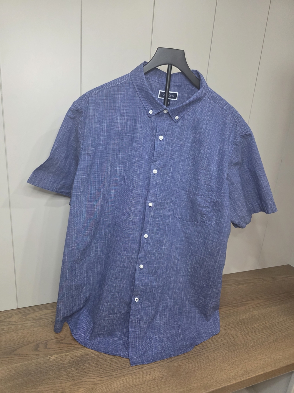 Club Room Men's Short-Sleeve Button-Down Shirt in Blue Size 3xl Cotton Coastal